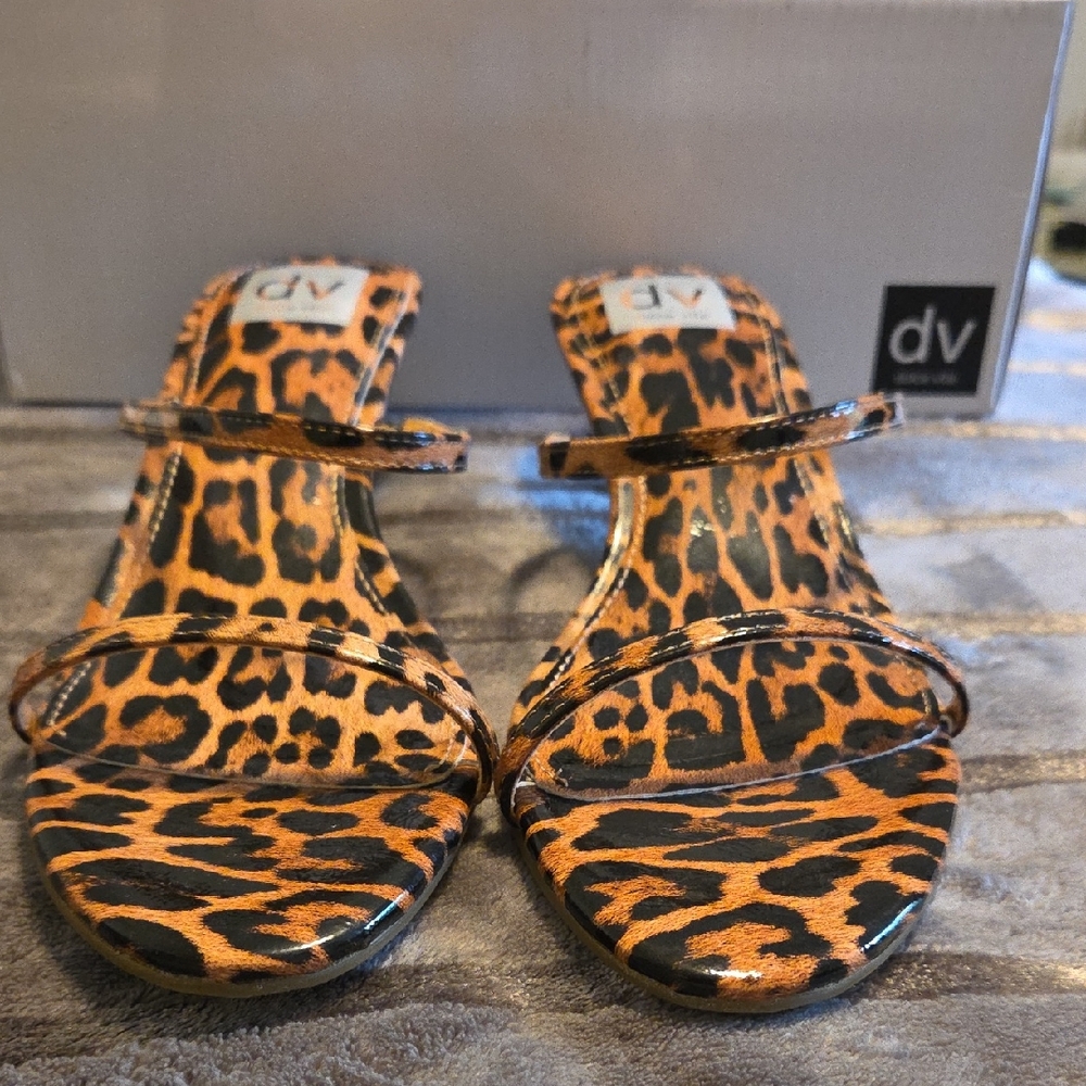 NEW DV by Dolce Vita Brown and Black Sandals with Animal Print